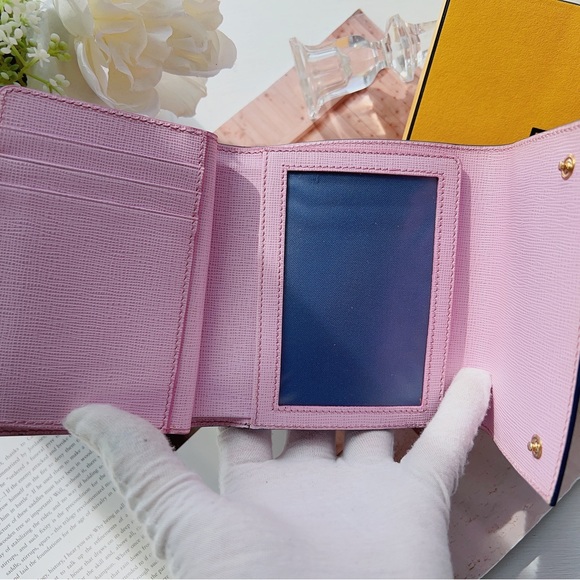 Fendi Monster Trifold Wallet Leather with Crystals Compact - Picture 3 of 4